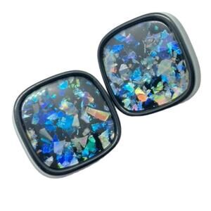 BOGO - crackle glitter clip on earrings